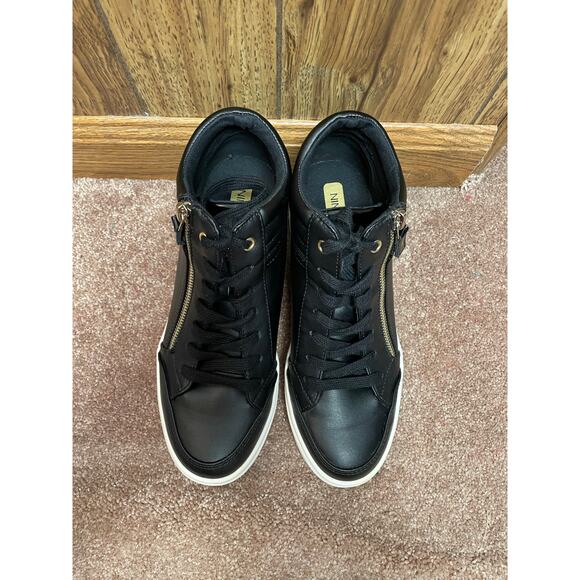 Nine West women’s 8 Black sneaker high top zip white sole girlhoodcore - Picture 7 of 8